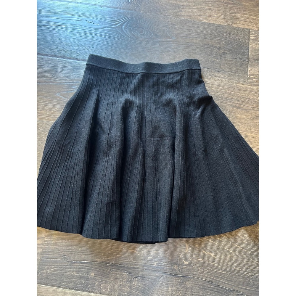 Philosophy Republic Clothing Black Ribbed Knit Skater Mini Skirt
